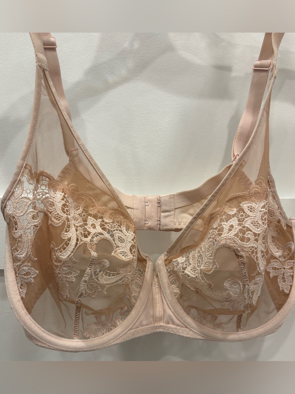 Simone Perele Sheer Lace Underwire Bra in Light Beige